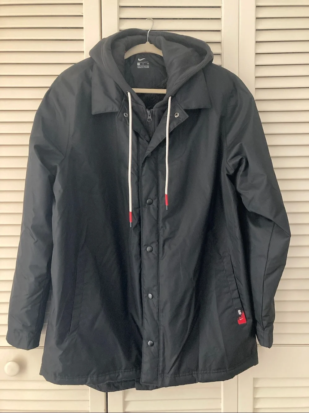 Nike Kyrie Irving Protect Water Repellent Coat Jacket Hooded Sherpa Lined Sz XL